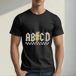 ABCD Rock Graphic T-Shirt – Fun Back to School Tee with Bold Letters for Boys, Girls & Teachers in Class