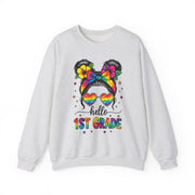 Messy Bun 1st Grade Teacher Sweatshirt Back to School Gift for Her