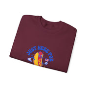 Hot Dog I'm Just Here For The Wieners Funny 4th of July Sweatshirt - Unisex Apparel