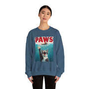 Humorous Cat Chasing Mouse PAWS Parody Sweatshirt  Funny Gift for Fans