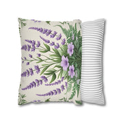 Timeless Fern & Lavender Bloom Pillowcase Elegant Pastel Botanical Home Decor