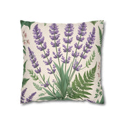 Classic Botanical Lavender & Fern Pillowcase for Home Decor
