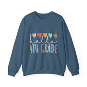 Hello 4th Grade Back To School Sweatshirt - Fourth Grade Vibes Heart Love Unisex Gift