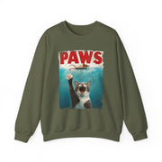 Humorous Cat Chasing Mouse PAWS Parody Sweatshirt  Funny Gift for Fans