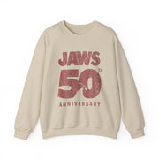 Jaws 50th Anniversary Sweatshirt, Movie Logo Front Back Design, Unisex Apparel