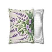 Timeless Fern & Lavender Bloom Pillowcase Elegant Pastel Botanical Home Decor