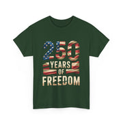 250 Years of Freedom Patriotic USA American Flag T-Shirt - Unisex Apparel