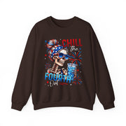 Funny Skeleton 4th Of July Sweatshirt Retro Chill The Fourth Out Gift for Her
