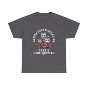 Funny Cats Side Quest Distracted Tabletop T-Shirt - Gift for Dad