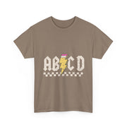 ABCD Rock Graphic T-Shirt – Fun Back to School Tee with Bold Letters for Boys, Girls & Teachers in Class