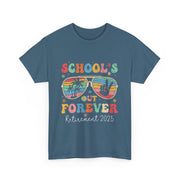 School's Out Forever Retired Teacher 2025 Groovy Retirement T-Shirt Unisex Gift