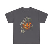 Skeleton Hand Pumpkin Halloween T-Shirt - Unisex Apparel