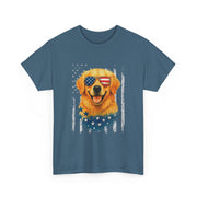 American Flag Golden Retriever 4th of July T-Shirt - Unisex Apparel