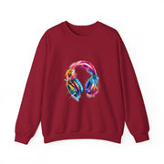 Colorful Music Headphones Sweatshirt for Music Lovers Unisex Apparel