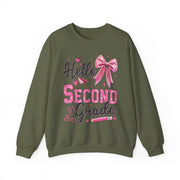 Hello Second Grade First Day Of School Teacher Sweatshirt Coquette Style Gift for Her