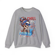 Funny Skeleton 4th Of July Sweatshirt Retro Chill The Fourth Out Gift for Her