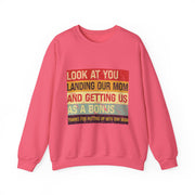 Funny Sweatshirt Gift for Him - Look At You Landing Our Mom Bonus Kids
