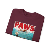 Humorous Cat Chasing Mouse PAWS Parody Sweatshirt  Funny Gift for Fans