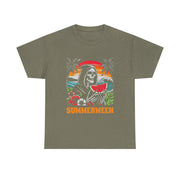 Funny Summerween Skeleton Tropical Beach Unisex T-Shirt