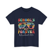 School's Out Forever Retired Teacher 2025 Groovy Retirement T-Shirt Unisex Gift