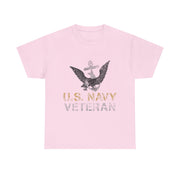U.S. Navy Veteran T-Shirt – Bold Military Pride Tee with American Flag Graphic for Veterans and Patriotic Men