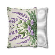 Timeless Fern & Lavender Bloom Pillowcase Elegant Pastel Botanical Home Decor