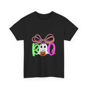 Coquette Bow Lace Boo Ghost Halloween T-Shirt for Women