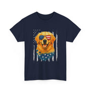 American Flag Golden Retriever 4th of July T-Shirt - Unisex Apparel