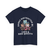 Funny Cats Side Quest Distracted Tabletop T-Shirt - Gift for Dad