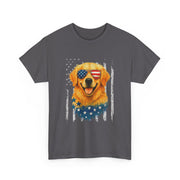 American Flag Golden Retriever 4th of July T-Shirt - Unisex Apparel