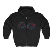 Funny Fireworks Couple Zip Hoodie Independence Day Unisex Gift