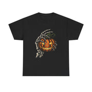 Skeleton Hand Pumpkin Halloween T-Shirt - Unisex Apparel