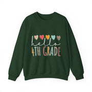Hello 4th Grade Back To School Sweatshirt - Fourth Grade Vibes Heart Love Unisex Gift