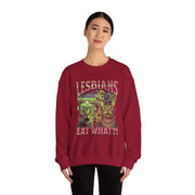Lesbians Eat What Funny Cat Pun LGBTQ Pride Sweatshirt Unisex Apparel