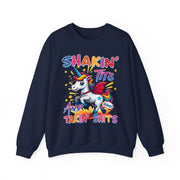 Funny Unicorn Shakin' Tits Takin Shits Adult Humor Sweatshirt Unisex Gift