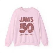 Jaws 50th Anniversary Sweatshirt, Movie Logo Front Back Design, Unisex Apparel