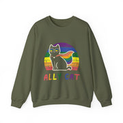 Funny LGBTQ Pride Ally Cat Rainbow Sweatshirt Unisex Gift