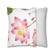 Elegant White Flower Botanical Pillow Case Gift for Her