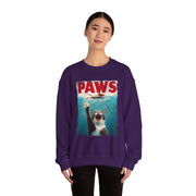 Humorous Cat Chasing Mouse PAWS Parody Sweatshirt  Funny Gift for Fans