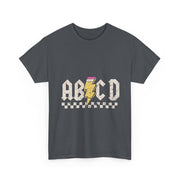 ABCD Rock Graphic T-Shirt – Fun Back to School Tee with Bold Letters for Boys, Girls & Teachers in Class