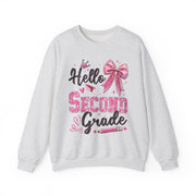 Hello Second Grade First Day Of School Teacher Sweatshirt Coquette Style Gift for Her