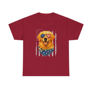 American Flag Golden Retriever 4th of July T-Shirt - Unisex Apparel