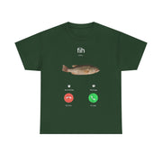 Fish Calling T-Shirt – Funny Incoming Call Graphic Tee for Fishermen and Fishing Lovers with Humor