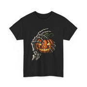 Skeleton Hand Pumpkin Halloween T-Shirt - Unisex Apparel