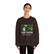 Groovy Support Squad Green Ribbon Liver Cancer Awareness Sweatshirt Unisex Gift