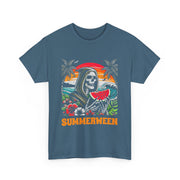 Funny Summerween Skeleton Tropical Beach Unisex T-Shirt