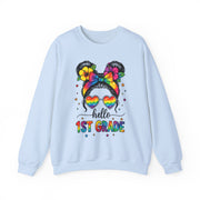Messy Bun 1st Grade Teacher Sweatshirt Back to School Gift for Her