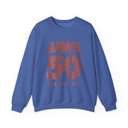 Jaws 50th Anniversary Sweatshirt, Movie Logo Front Back Design, Unisex Apparel