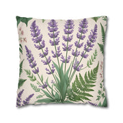 Classic Botanical Lavender & Fern Pillowcase for Home Decor