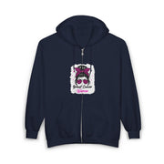 Breast Cancer Awareness Leopard Print Zip Hoodie for Women
